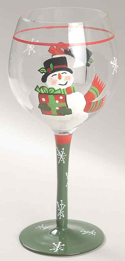Vintage Snowman Glassware Wine by Certified International-1