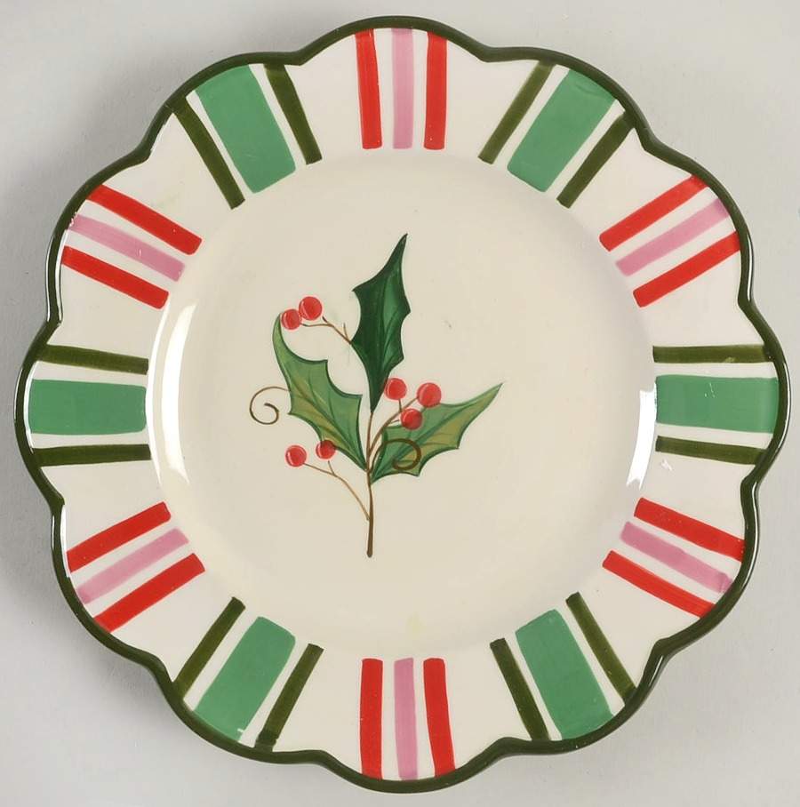 Victorian Christmas Salad/Dessert Plate by Certified International-1