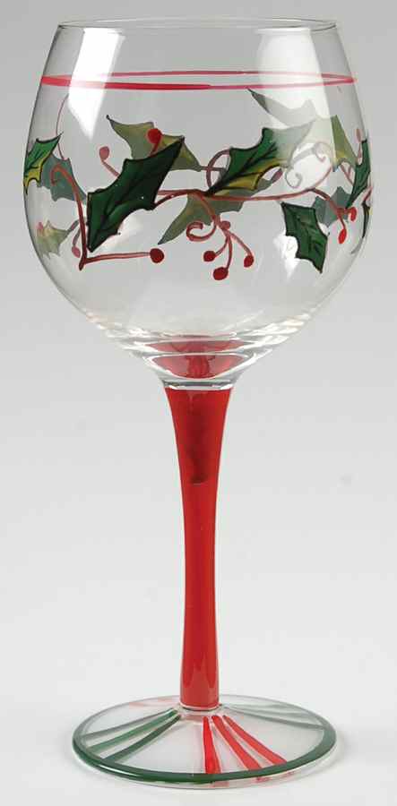 Victorian Christmas Glassware Wine by Certified International-1