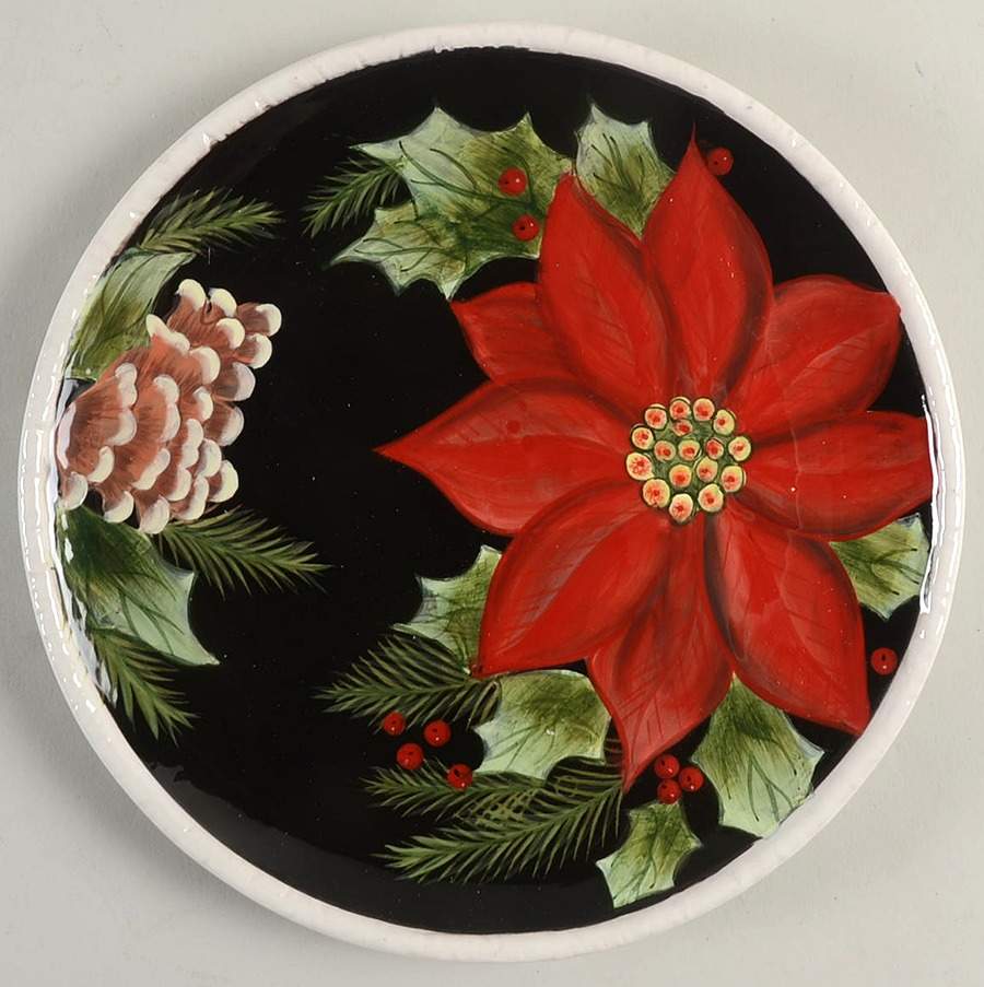 Poinsettia Salad/Dessert Plate by Certified International-1