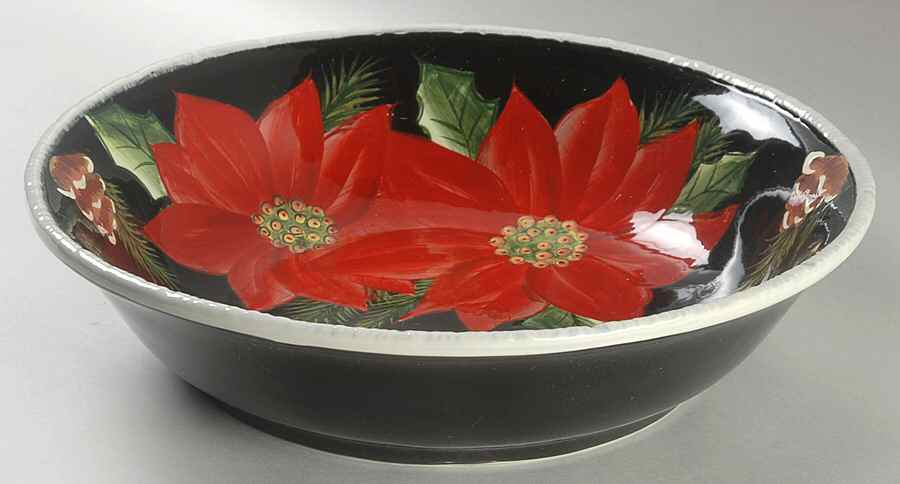 Poinsettia 13" Pasta Serving Bowl by Certified International-1