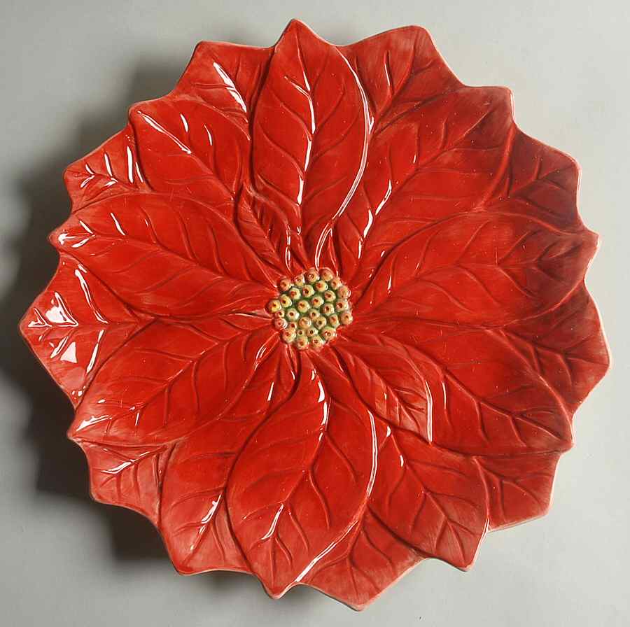 Poinsettia 13" Figural Platter by Certified International-1