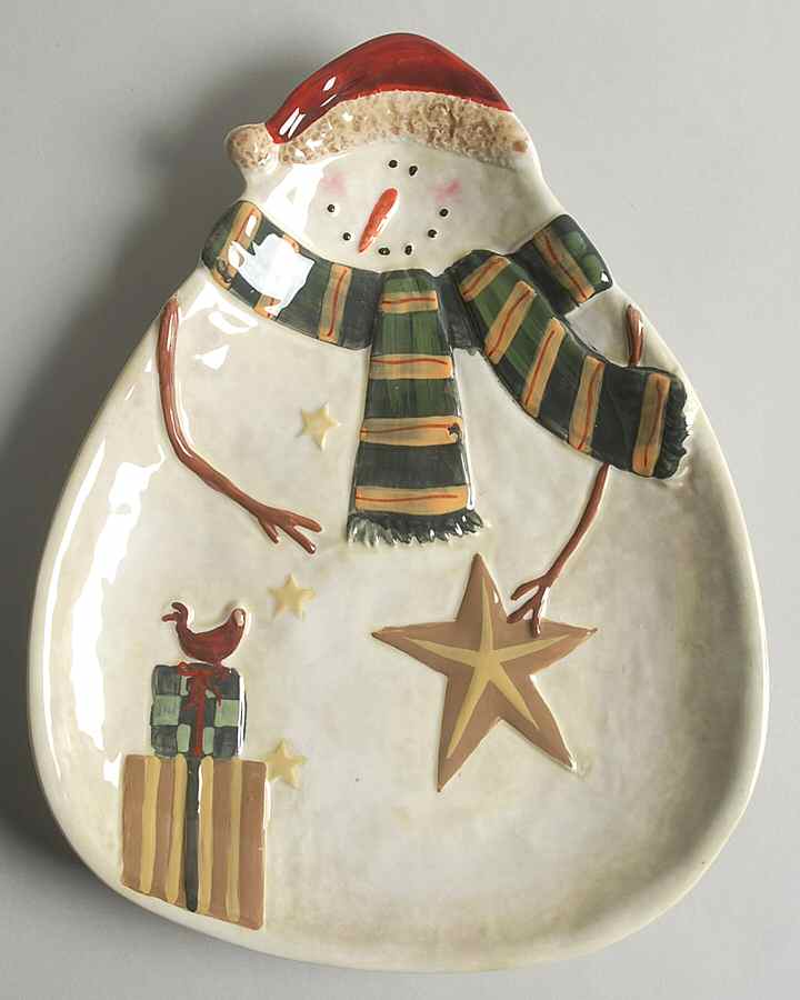 Starry Snowman Figural Open Candy Dish by Certified International-1