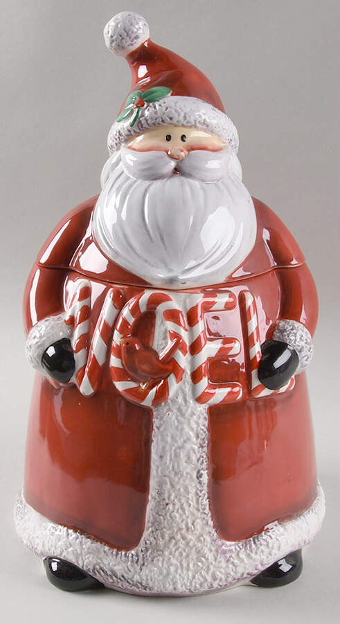 Candy Cane Santa Figural Cookie Jar & Lid by Certified International-1