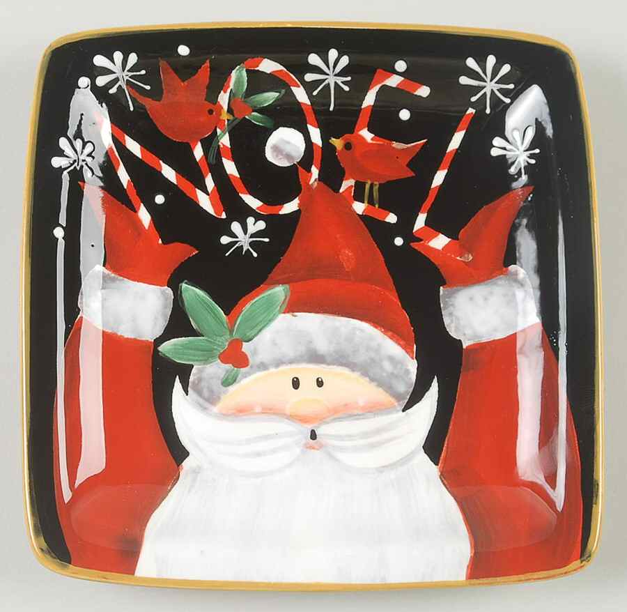 Candy Cane Santa Square Canape Plate by Certified International-1