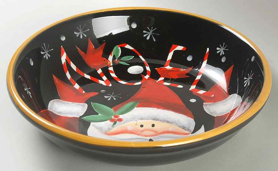 Candy Cane Santa 9" Soup/Pasta Bowl by Certified International-1
