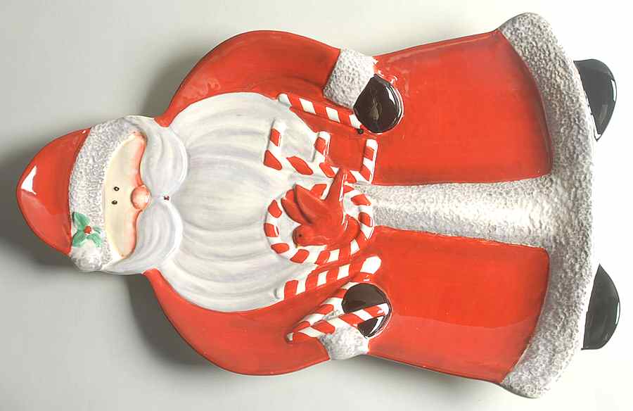Candy Cane Santa 18" Figural Platter by Certified International-1