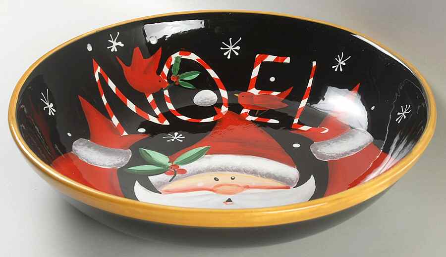 Candy Cane Santa 13" Pasta Serving Bowl by Certified International-1