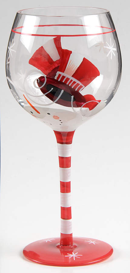 Red Hat Snowman Glassware Wine by Certified International-1