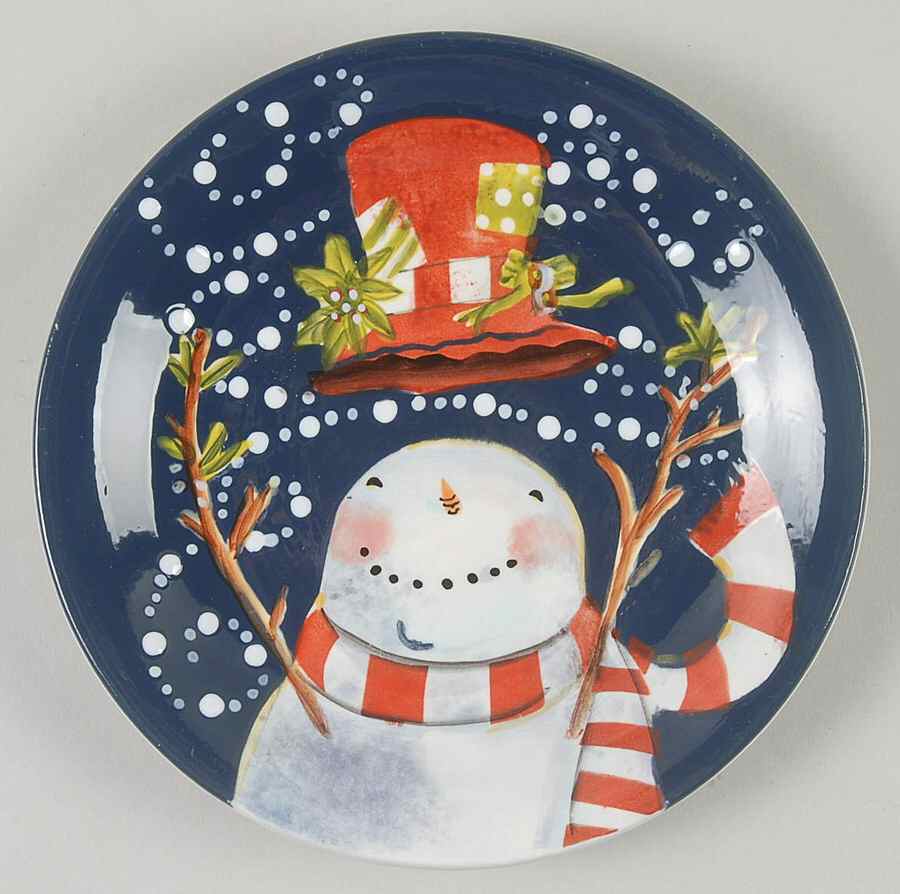 Magic Hat Snowman Canape Plate by Certified International-1