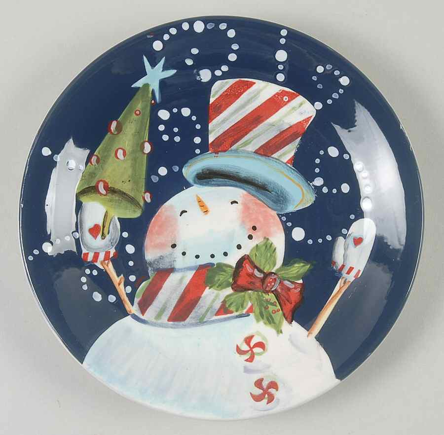 Magic Hat Snowman Canape Plate by Certified International-1