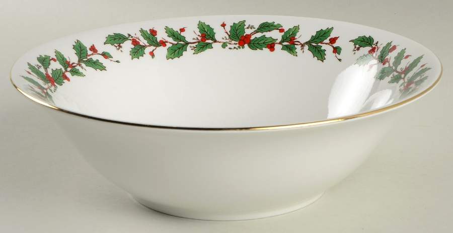 American Holly 9" Round Vegetable Bowl by China Pearl-1