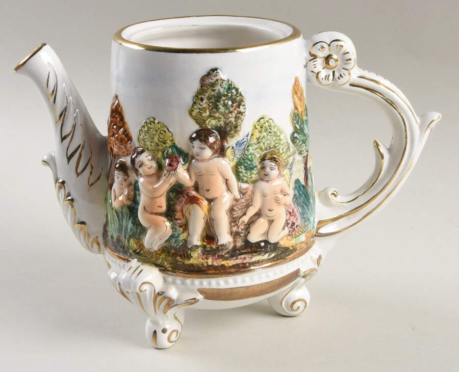 1535 Coffee Pot No Lid by Capo-di-Monte (Italy)-1