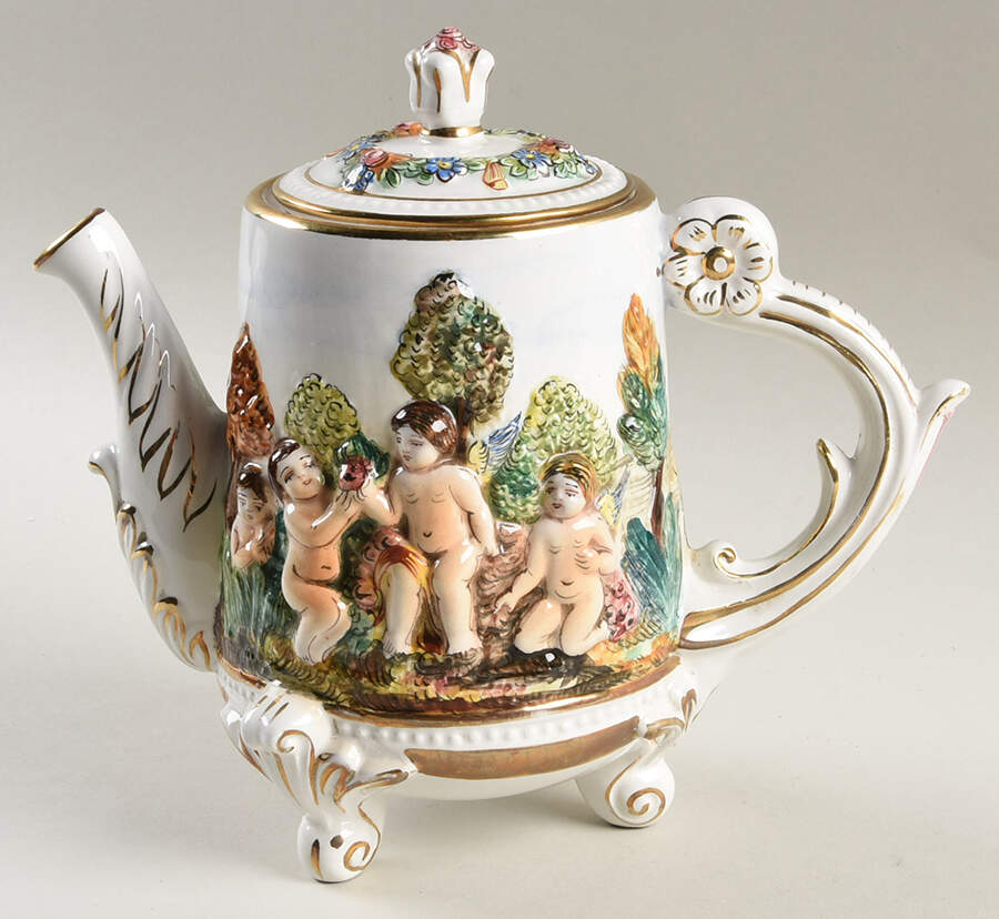 1535 Coffee Pot & Lid by Capo-di-Monte (Italy)-1