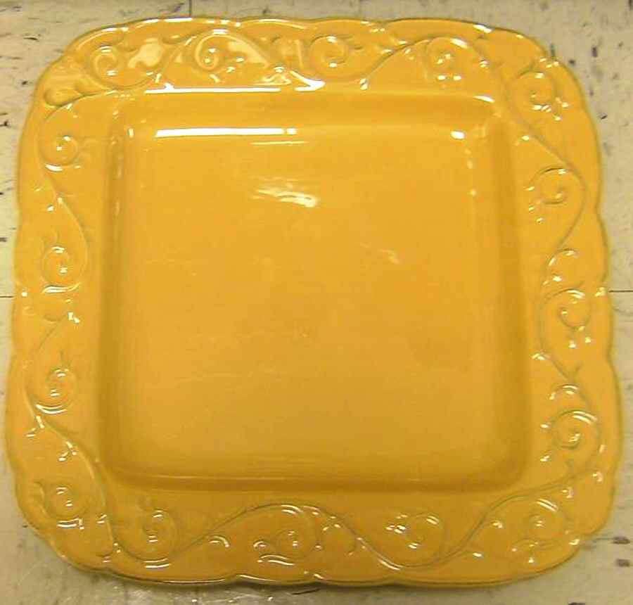 HOQ18 Yellow Square Dinner Plate by Home Essentials-1