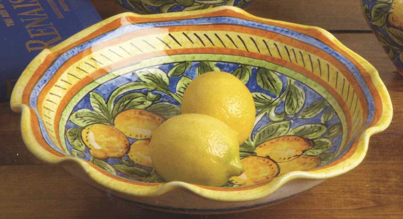 Limoncello 10" Ruffled Bowl by Casafina-1