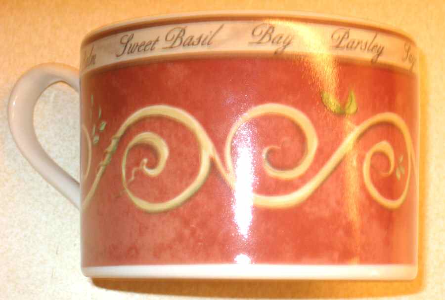 Bouquet Garni Terra Cotta Flat Cup by Coventry (PTS)-1