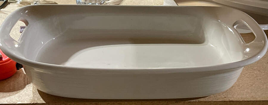 Etch White Linen 16" Rectangular Baker by Corning Corelle-1