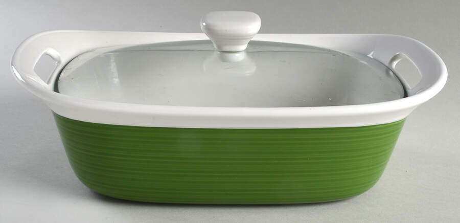 Etch Grass 2.5 Quart Rectangular Casserole with Lid by Corning Corelle-1