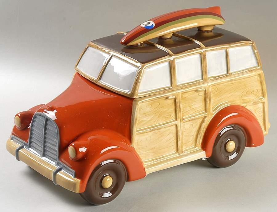 Vintage Surf Figural Cookie Jar & Lid by Clay Art-1