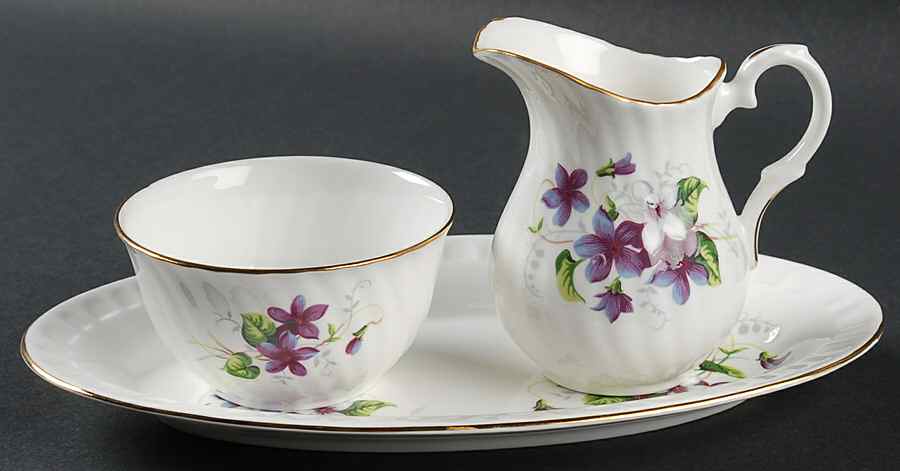 CRS170 Mini Creamer & Open Sugar with Tray by Crown Staffordshire-1