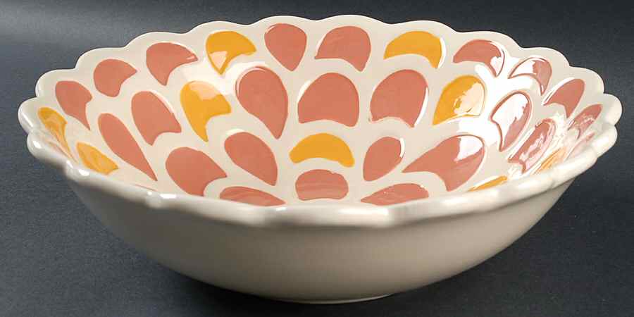 Garden Flight 11" Round Serving Bowl by Clay Art-1
