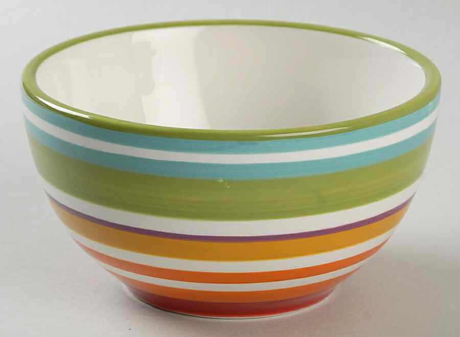 Floral Stripe Dip Bowl (for Dip and Spreader) by Clay Art-1