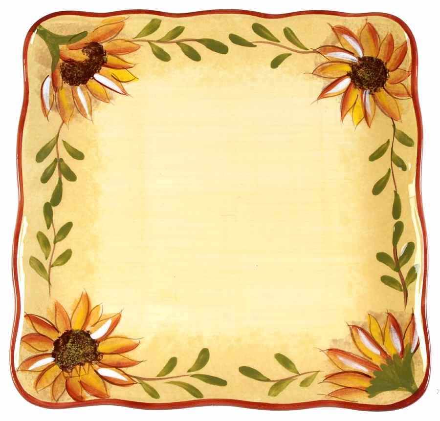 Rise and Shine Square Dinner Plate by Clay Art-1