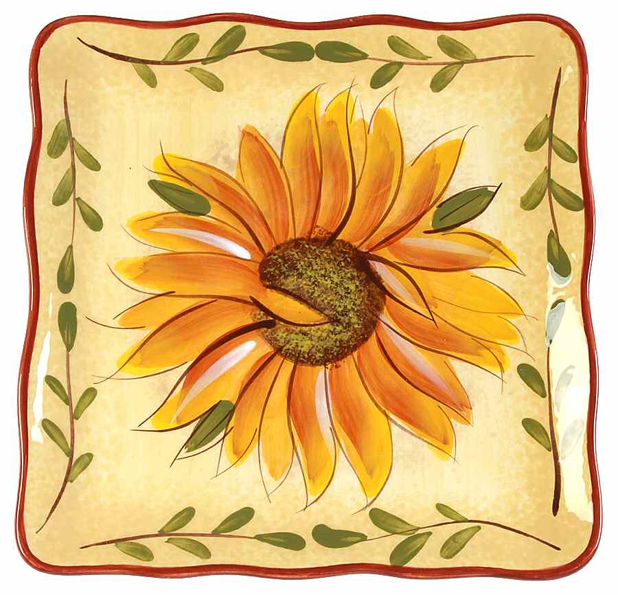 Rise and Shine Square Salad Plate by Clay Art-1