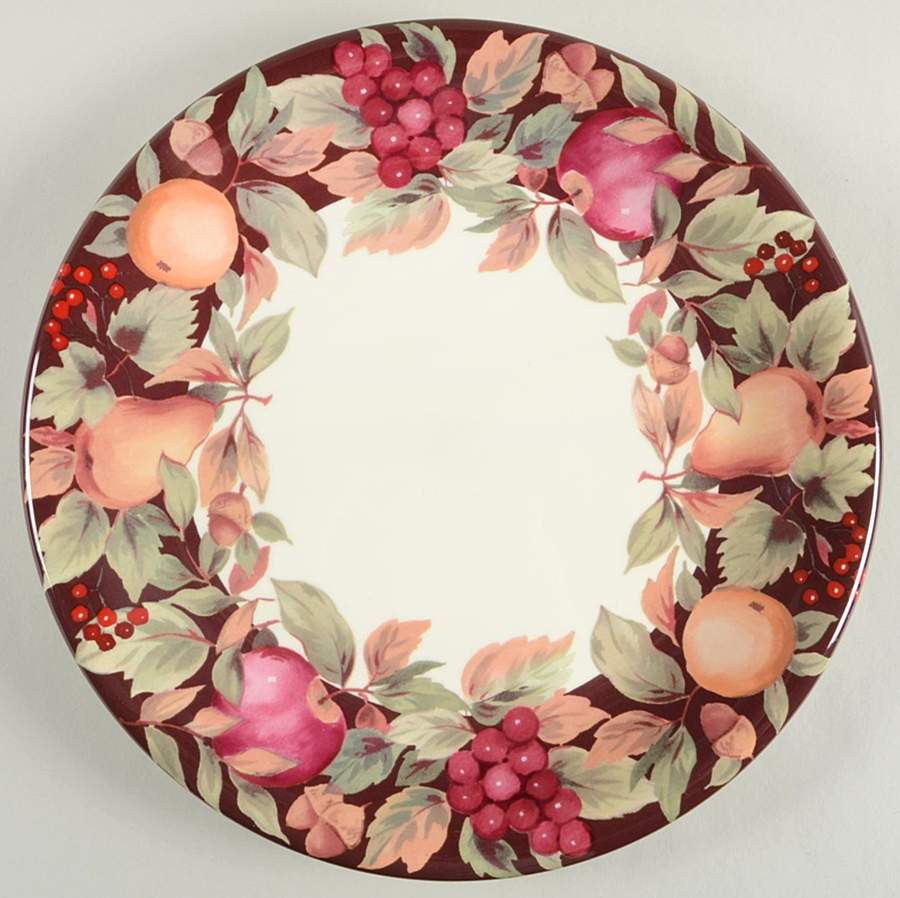 Fruit Wreath Dinner Plate by Crate & Barrel-1