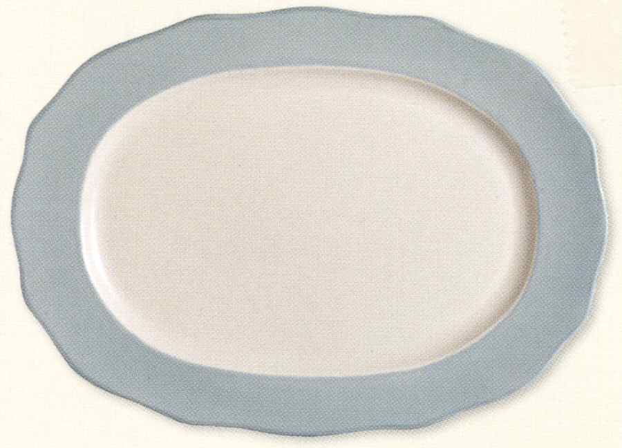 Fluted Blue 14" Oval Serving Platter by Churchill-1