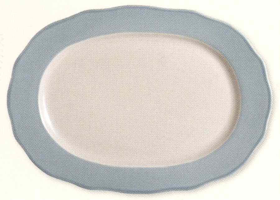 Fluted Blue 12" Oval Serving Platter by Churchill-1