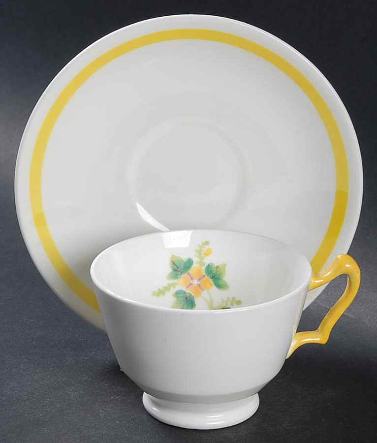 10431 Footed Cup & Saucer Set by Crown Staffordshire-1