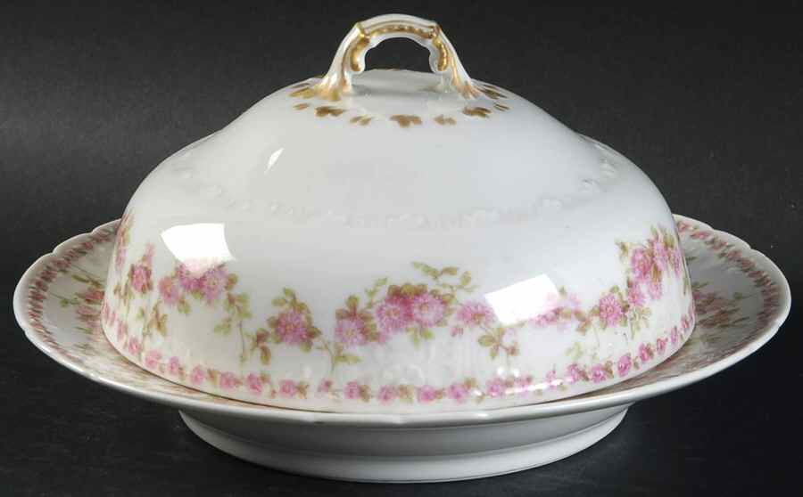 Schleiger 195-5 Round Covered Butter with Strainer by Charles Field Haviland-1