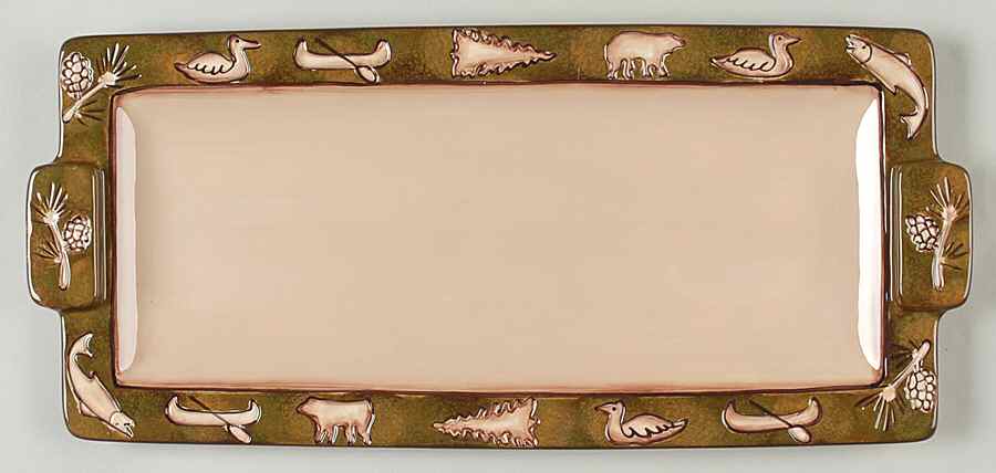 Rustic Lodge Rectangular Tray by Clay Art-1