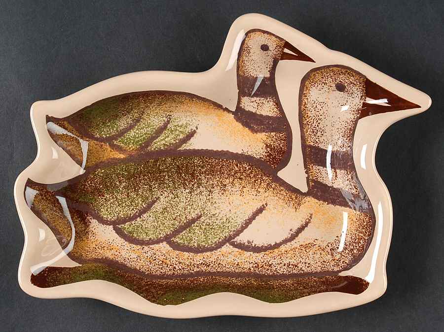 Rustic Lodge Figural Open Candy Dish by Clay Art-1