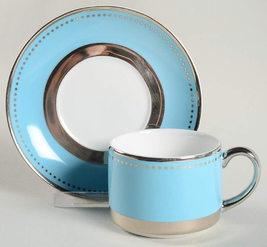 Lauderdale Flat Cup & Saucer Set by Darbie Angell (Cru Dinnerware)-1