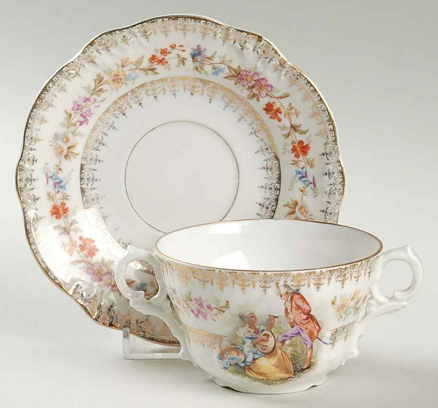 90217 Flat Bouillon Cup & Saucer by Carl Tielsch-1