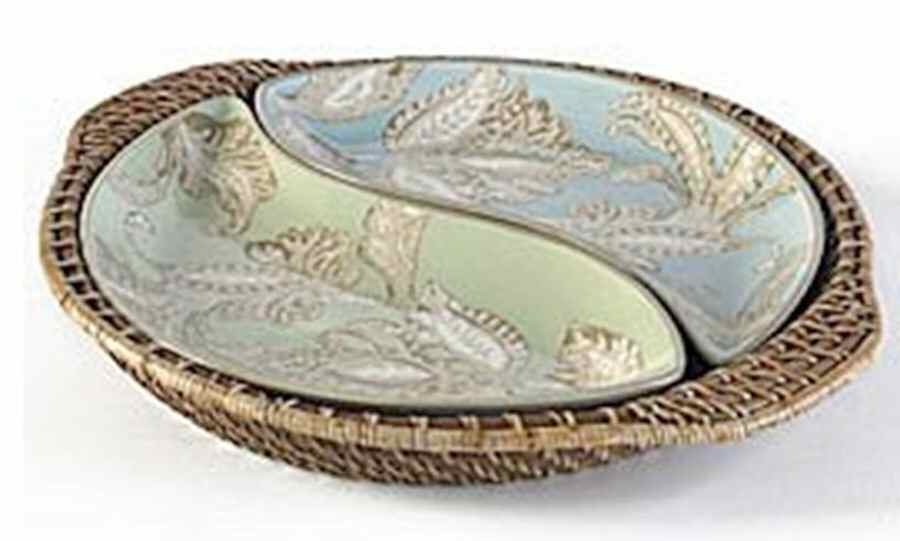 Belle Isle 2 Piece Round Server with Wicker Basket by Certified International-1