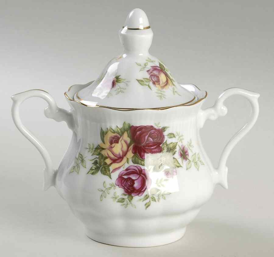 English Rose Sugar Bowl & Lid by Crystal Clear-1