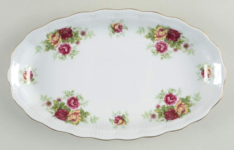 English Rose 11" Oval Serving Platter by Crystal Clear-1