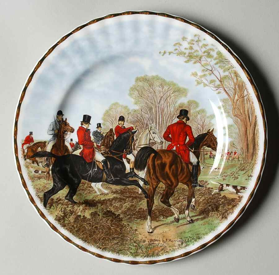 Famous Herring Hunting Scenes, The Salad Plate by Crown Victorian-1