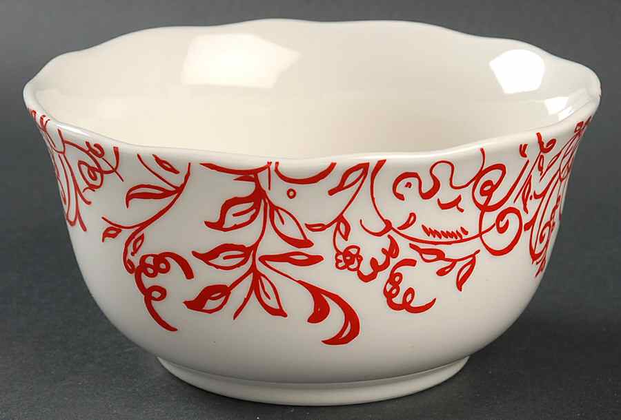 Cynthia's Scrolls Red Soup/Cereal Bowl by Cynthia Rowley-1