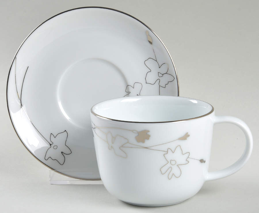 Grand Buffet Platinum (Silhouette) Flat Cup & Saucer Set by Charter Club-1