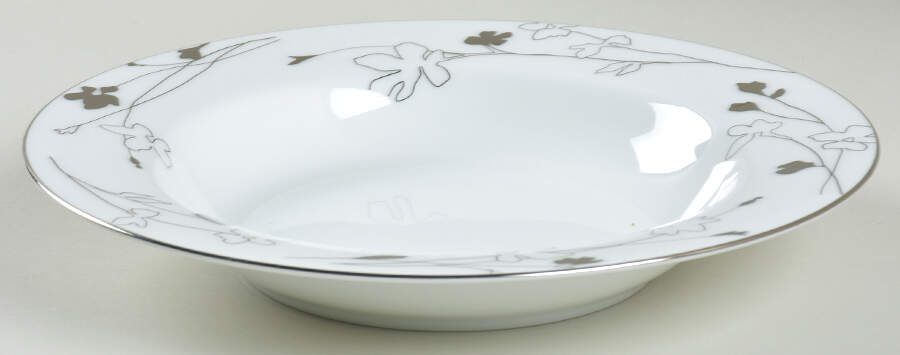 Grand Buffet Platinum (Silhouette) Large Rim Soup Bowl by Charter Club-1