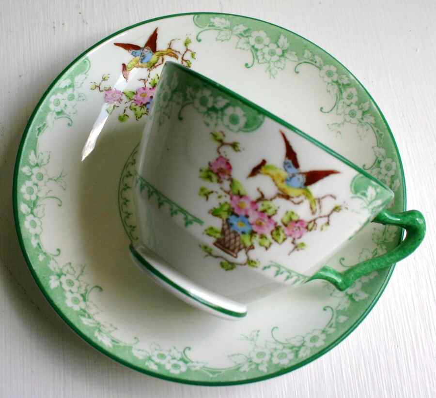 11696 Footed Cup & Saucer Set by Crown Staffordshire-1