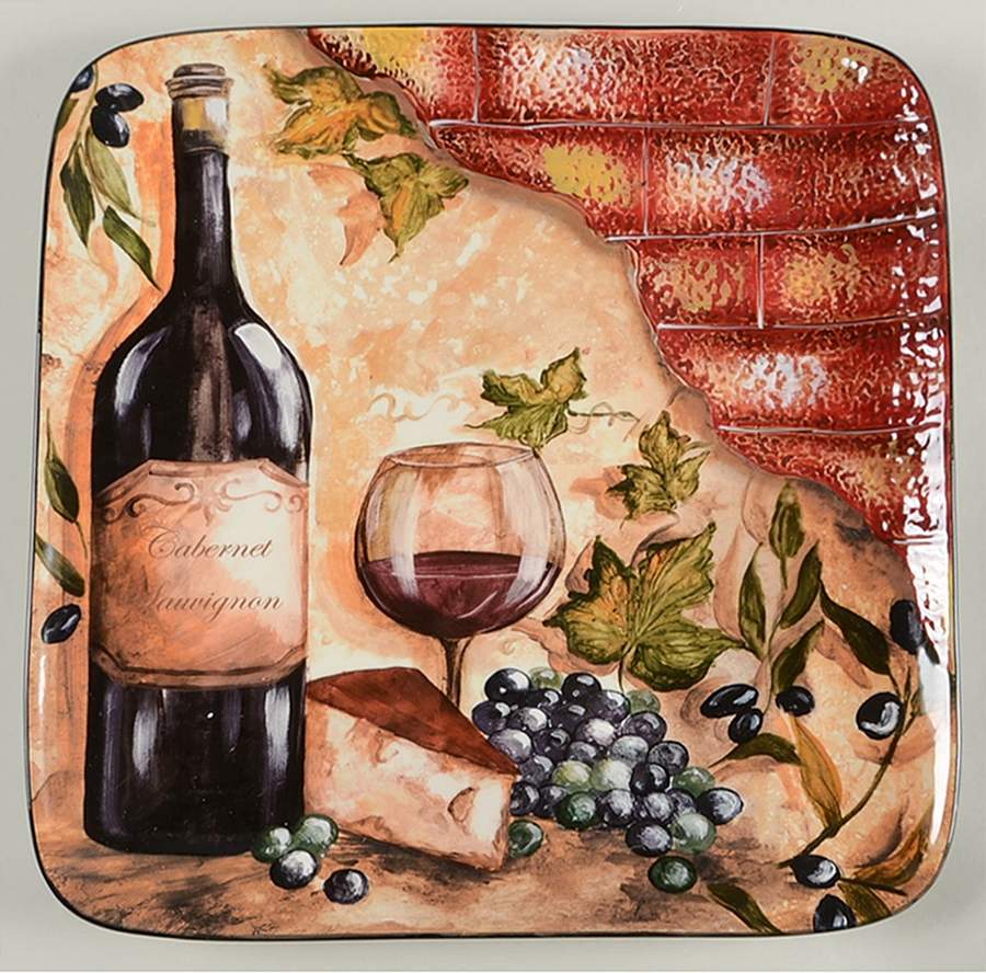 Wine Cellar 14" Square Platter by Certified International-1