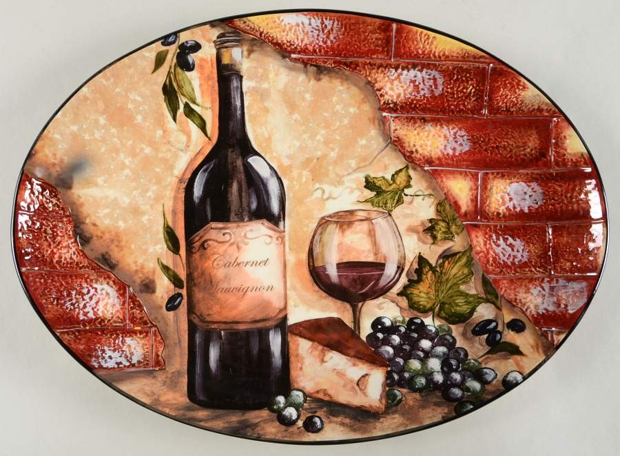 Wine Cellar 15" Oval Serving Platter by Certified International-1