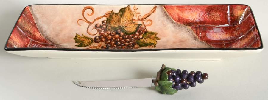 Wine Cellar Cheese Tray & Knife Set by Certified International-1