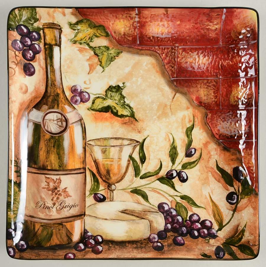 Wine Cellar Square Dinner Plate by Certified International-1